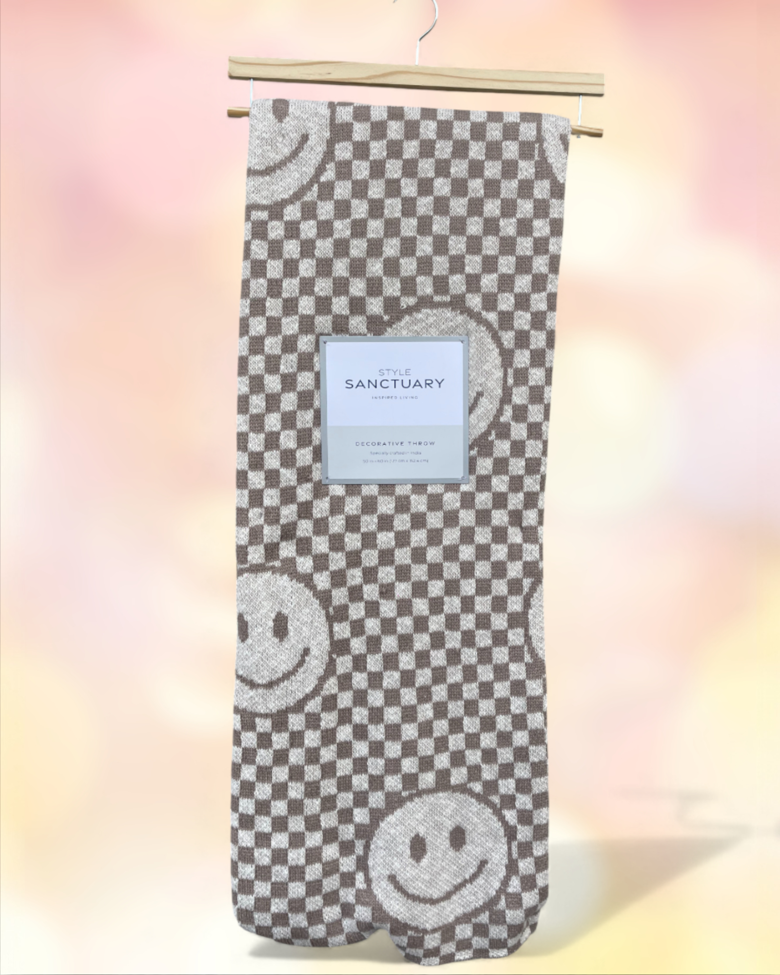 Eternal Happiness Knit Smiley Blanket