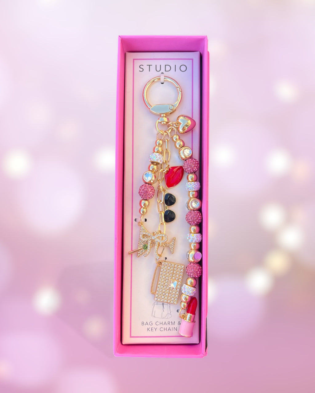 The Golden Icon Diamond Bag Charm and Key Chain