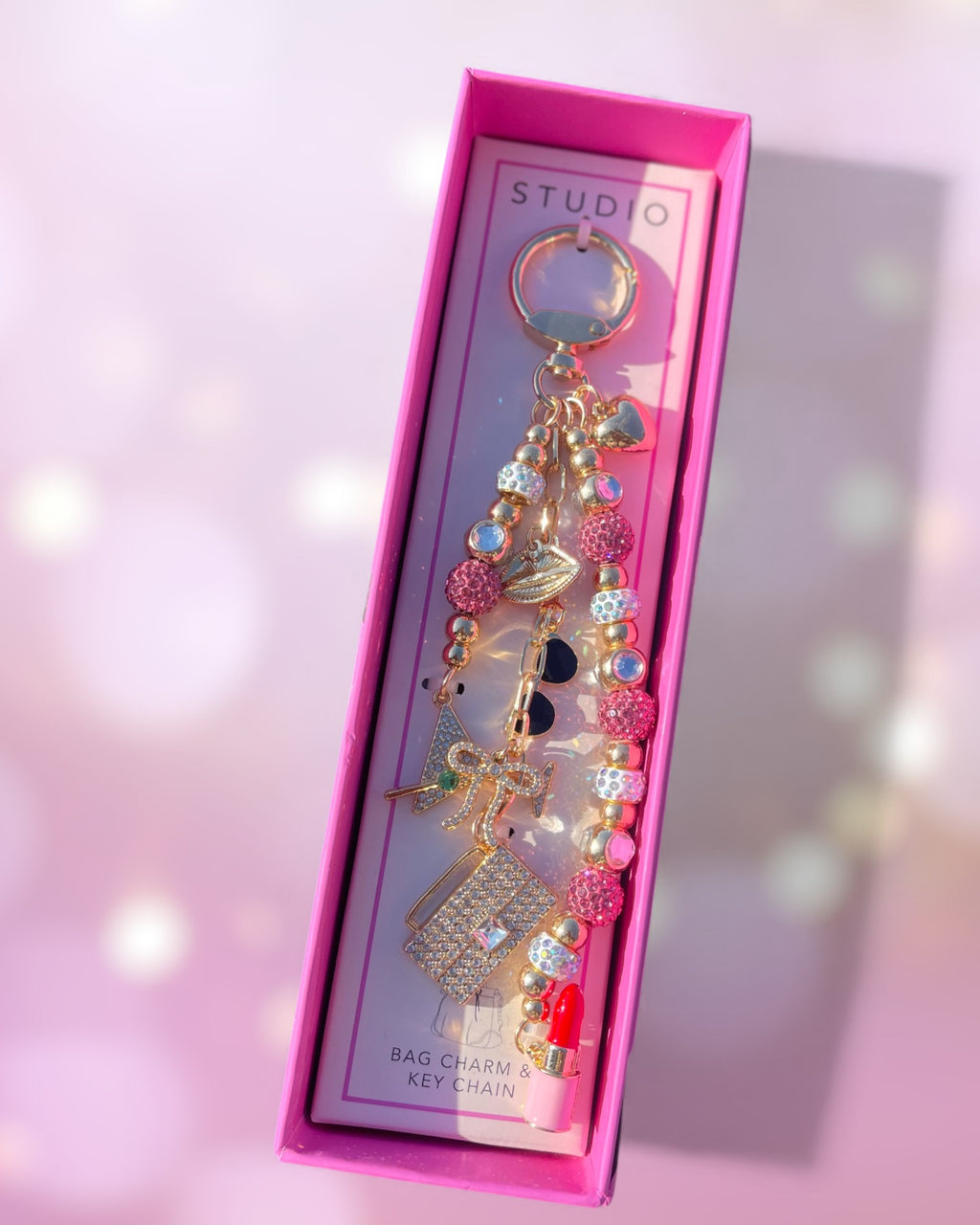 The Golden Icon Diamond Bag Charm and Key Chain